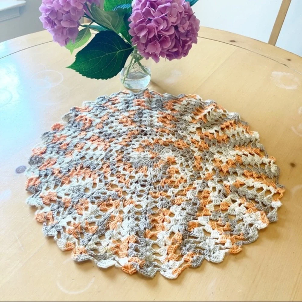 Large Vintage Hand Crocheted Lace Doily
